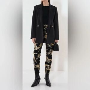 Ralph Lauren Purple Label Black and Gold Straight Leg Jeans, size26, MSRP $2490